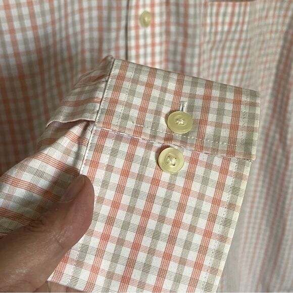 Michael Michael Kors 100% Cotton Pink & Gray Long Sleeve Button Shirt Size 16.5 - Picture 8 of 9